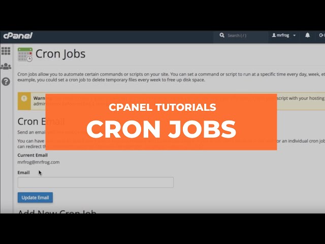 How to setup a cronjob in cPanel