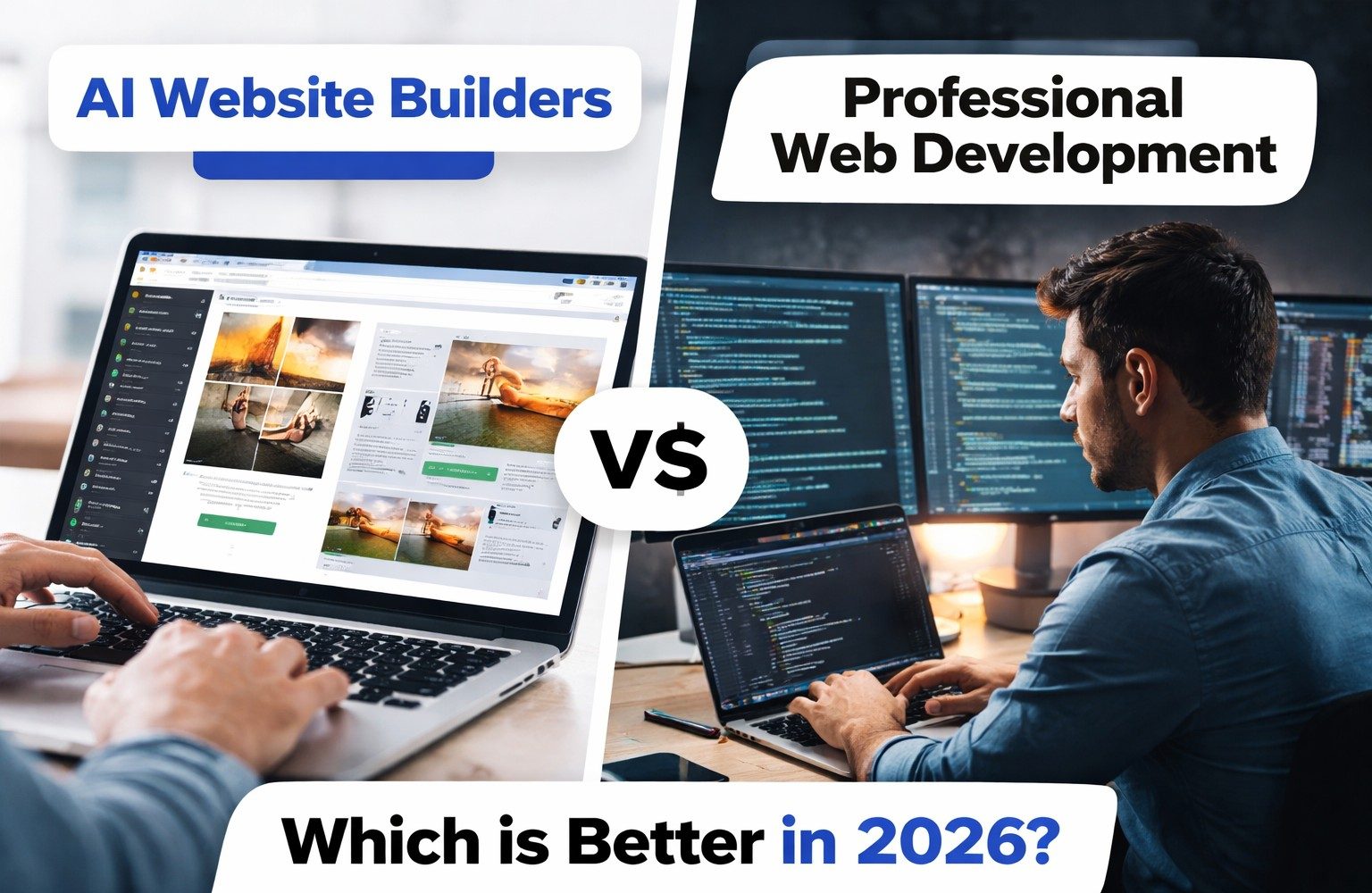 AI Website Builders vs Professional Web Development: Which Is Better for Businesses in 2026?