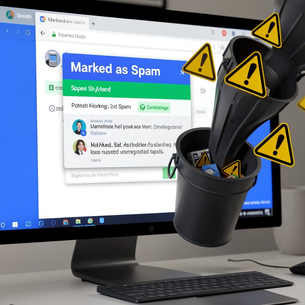 What happens when you mark an email as spam?